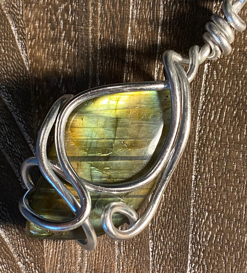 Labradorite & Silver Pendant