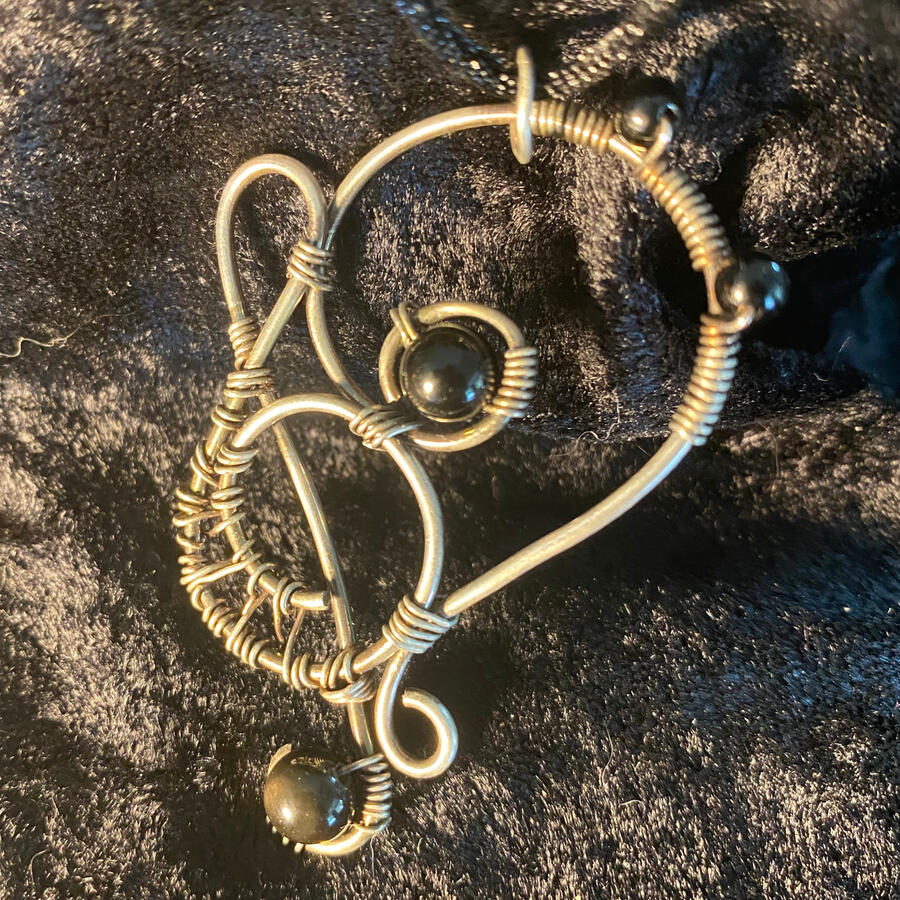 Silver & Onyx Music Pendant